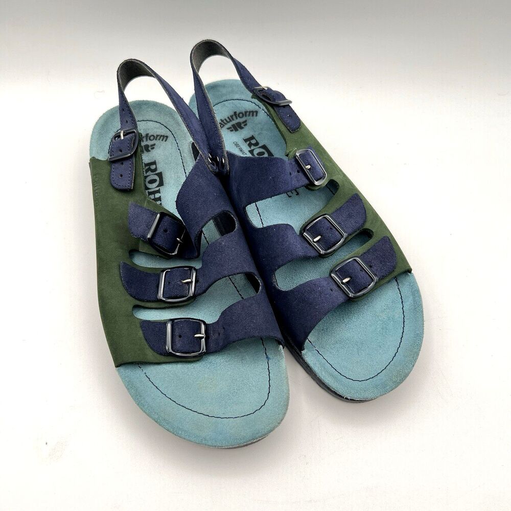 Naturform Comfort Sole Rohde Sandals Tri-Color Suede German Orthopedic Sz 41